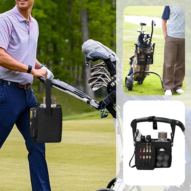 PGmoon Golf Push Cart Organizer Bag with Insulated Cup Holder and Multi-Pockets, Fits Most Carts - Image 5